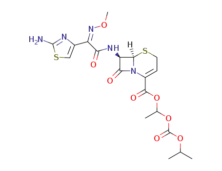 (6R,7R)-7-{2-(2-Amino-thiazol-4-yl)-2-[(Z)-methoxyimino]-acetylamino}-8-oxo-5-thia-1-aza-bicyclo[4.2.0]oct-2-ene-2-carboxylic acid 1-isopropoxycarbonyloxy-ethyl ester