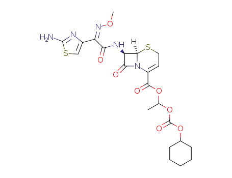(6R,7R)-7-{2-(2-Amino-thiazol-4-yl)-2-[(Z)-methoxyimino]-acetylamino}-8-oxo-5-thia-1-aza-bicyclo[4.2.0]oct-2-ene-2-carboxylic acid 1-cyclohexyloxycarbonyloxy-ethyl ester