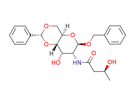 benzyl (R)-4,6-O-benzylidene-2-deoxy-2-[(S)-3-hydroxybutanamido]-β-D-allopyranoside