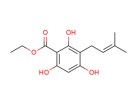 2,4,6-trihydroxy-3-(3-methyl-but-2-enyl)-benzoic acid ethyl ester