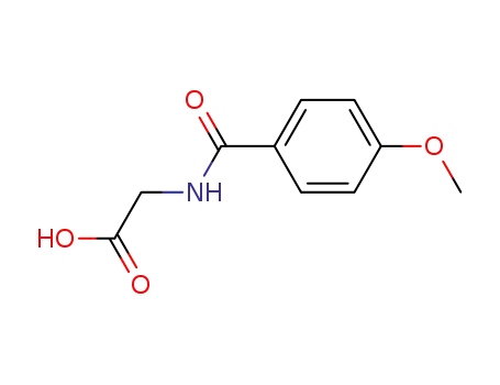 Molecular Structure of 13214-64-7 ((4-METHOXY-BENZOYLAMINO)-ACETIC ACID)