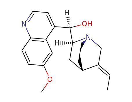 Molecular Structure of 16934-08-0 (Cinchonan-9-ol,3,10-didehydro-10,11-dihydro-6'-methoxy-, (3E,8a,9R)- (9CI))