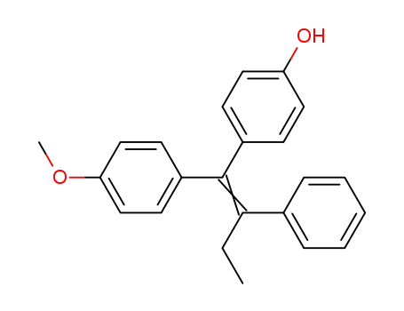 Molecular Structure of 850256-19-8 (Phenol, 4-[1-(4-methoxyphenyl)-2-phenyl-1-butenyl]-)