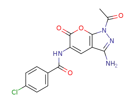 N-(1-acetyl-3-amino-6-oxo-1,6-dihydro-pyrano[2,3-c]pyrazol-5-yl)-4-chloro-benzamide