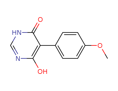 Molecular Structure of 146532-67-4 (4(1H)-Pyrimidinone, 6-hydroxy-5-(4-methoxyphenyl)-)