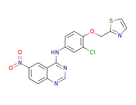 N-(3-chloro-4-(thiazol-2-ylmethoxy)phenyl)-6-nitroquinazolin-4-amine
