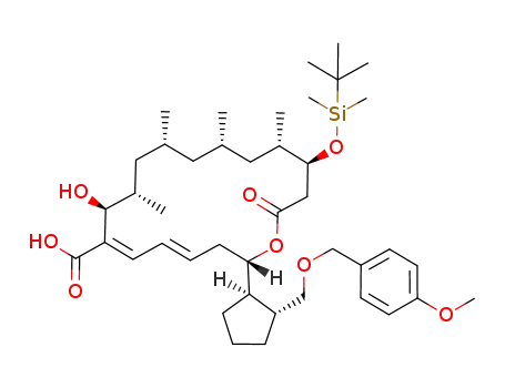 (2S,4E,6E,8S,9S,11R,13S,15S,16S)-16-(tert-butyldimethylsilyloxy)-2-{(1R,2R)-2-[(4-methoxybenzyloxy)methyl]cyclopentyl}-9,11,13,15-tetramethyl-18-oxooxacyclooctadeca-4,6-diene-7-carboxylic acid