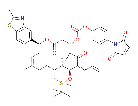 (4S,7R,8S,9S,13Z,16S)-carbonic acid 7-allyl-8-(tert-butyl-dimethyl-silanyloxy)-5,5,9,13-tetramethyl-16-(2-methyl-benzothiazol-5-yl)-2,6-dioxo-oxacyclohexadec-13-en-4-yl ester 4-(2,5-dioxo-2,5-dihydro-pyrrol-1-yl)-phenyl ester