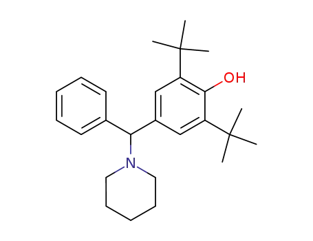 Molecular Structure of 17330-09-5 (Phenol, 2,6-bis(1,1-dimethylethyl)-4-(phenyl-1-piperidinylmethyl)-)