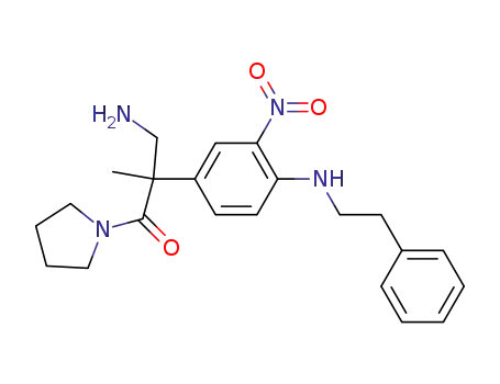 2-[4-(N-benzyl-methylamino)-3-nitro-phenyl]-2-methyl-3-amino-1-pyrrolidino-propan-1-one