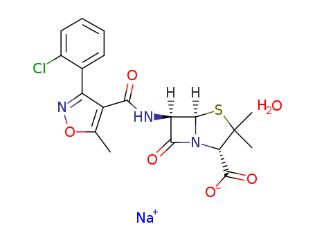 4-Thia-1-azabicyclo[3.2.0]heptane-2-carboxylicacid,6-[[[3-(2-chlorophenyl)-5-methyl-4-isoxazolyl]carbonyl]amino]-3,3-dimethyl-7-oxo-,sodium salt, hydrate (1:1:1), (2S,5R,6R)-