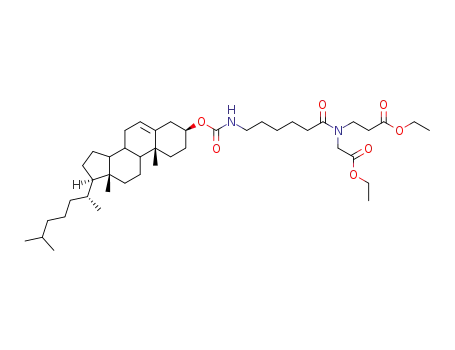 3-({6-[17-(1,5-dimethyl-hexyl)-10,13-dimethyl-2,3,4,7,8,9,10,11,12,13,14,15,16,17-tetradecahydro-1H-cyclopenta[a]phenanthren-3-yloxycarbonylamino]-hexanoyl}ethoxycarbonylmethyl-amino)-propionic acid ethyl ester