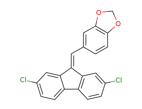 Molecular Structure of 80918-82-7 (1,3-Benzodioxole, 5-[(2,7-dichloro-9H-fluoren-9-ylidene)methyl]-)