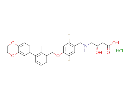 (3S)-4-{[(4-{[3-(2,3-dihydro-1,4-benzodioxin-6-yl)-2-methylphenyl]methoxy}-2,5-difluorophenyl)methyl]amino}-3-hydroxybutanoic acid hydrochloride