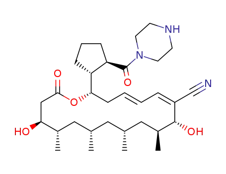 (2S,4E,6Z,8R,9S,11R,13S,15S,16S)-8,16-dihydroxy-9,11, 13,15-tetramethyl-2-[(1R,2R)-2-(piperazine-1-carbonyl)cyclopentyl]-18-oxooxacyclooctadeca-4,6-diene-7-carbonitrile