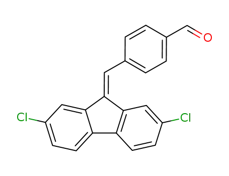 Molecular Structure of 80918-86-1 (Benzaldehyde, 4-[(2,7-dichloro-9H-fluoren-9-ylidene)methyl]-)