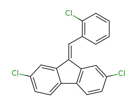 Molecular Structure of 80918-75-8 (9H-Fluorene, 2,7-dichloro-9-[(2-chlorophenyl)methylene]-)