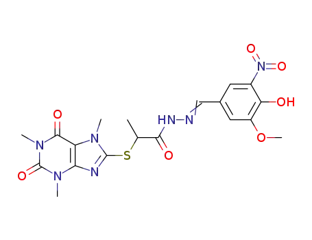 N'-(4-hydroxy-3-methoxy-5-nitrobenzylidene)-2-(1,3,7-trimethyl-2,6-dioxo-2,3,6,7-tetrahydro-1H-purin -8-ylthio)propanehydrazide