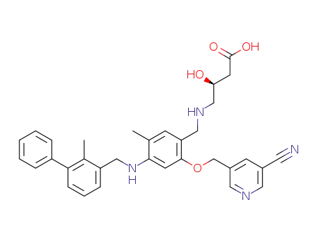 (S)-4-((2-((5-cyanopyridin-3-yl)methoxy)-5-methyl-4-(((2-methyl-[1,1′-biphenyl]-3-yl)methyl)amino)benzyl)amino)-3-hydroxybutanoic acid
