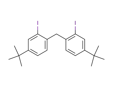 Molecular Structure of 106112-39-4 (Benzene, 1,1'-methylenebis[4-(1,1-dimethylethyl)-2-iodo-)