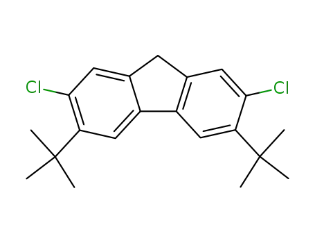Molecular Structure of 106112-42-9 (9H-Fluorene, 2,7-dichloro-3,6-bis(1,1-dimethylethyl)-)