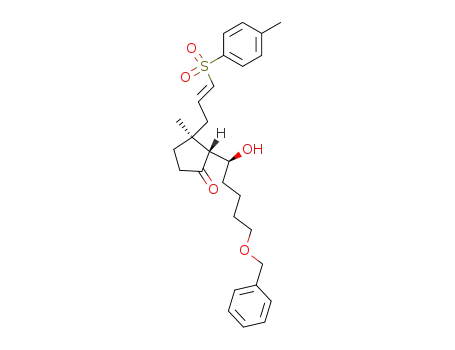 (2R,3S)-2-((S)-5-Benzyloxy-1-hydroxy-pentyl)-3-methyl-3-[(E)-3-(toluene-4-sulfonyl)-allyl]-cyclopentanone