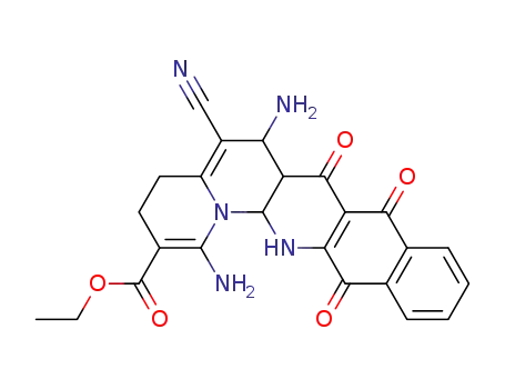 1,6-diamino-5-cyano-7,8,13-trioxo-4,6,6a,7,8,13,14,14a-octahydro-3H-14,14b-diaza-benzo[a]naphthacene-2-carboxylic acid ethyl ester