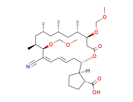 (1R,2R)-2-((4E,6Z)-(2S,8R,9S,11R,13S,15S,16S)-7-Cyano-8,16-bis-methoxymethoxy-9,11,13,15-tetramethyl-18-oxo-oxacyclooctadeca-4,6-dien-2-yl)-cyclopentanecarboxylic acid