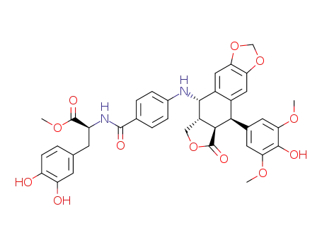 (S)-3-(3,4-Dihydroxy-phenyl)-2-{4-[(5S,5aS,8aR,9R)-9-(4-hydroxy-3,5-dimethoxy-phenyl)-8-oxo-5,5a,6,8,8a,9-hexahydro-furo[3',4':6,7]naphtho[2,3-d][1,3]dioxol-5-ylamino]-benzoylamino}-propionic acid methyl ester