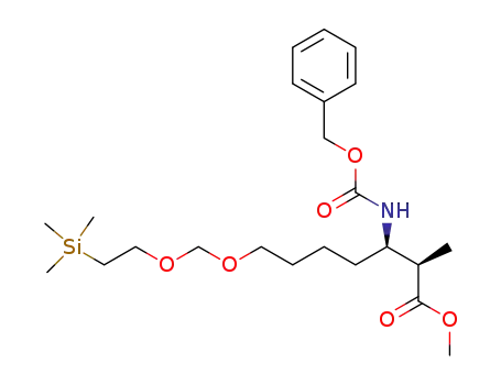 (2R,3R)-3-Benzyloxycarbonylamino-2-methyl-7-(2-trimethylsilanyl-ethoxymethoxy)-heptanoic acid methyl ester