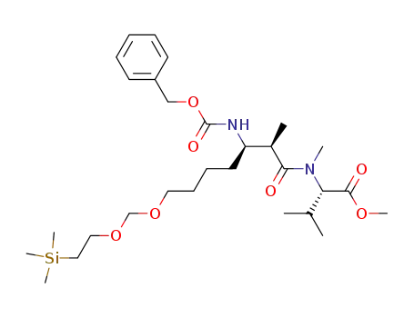(S)-2-{[(2R,3R)-3-Benzyloxycarbonylamino-2-methyl-7-(2-trimethylsilanyl-ethoxymethoxy)-heptanoyl]-methyl-amino}-3-methyl-butyric acid methyl ester