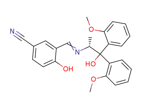 4-Hydroxy-3-{[(E)-(R)-2-hydroxy-2,2-bis-(2-methoxy-phenyl)-1-methyl-ethylimino]-methyl}-benzonitrile