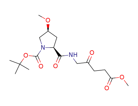 5-[(1-tert-butoxycarbonyl-(4S)-methoxy-(2S)-pyrrolidinyl)carbonylamino]levulinic acid methyl ester