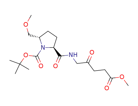 5-[(1-tert-butoxycarbonyl-(5S)-methoxymethyl-(2S)-pyrrolidinyl)carbonylamino]levulinic acid methyl ester