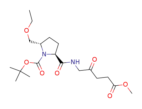 5-[(1-tert-butoxycarbonyl-(5S)-ethoxymethyl-(2S)-pyrrolidinyl)carbonylamino]levulinic acid methyl ester