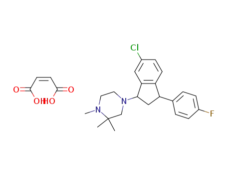 (+/-)-Trans-4-[6-chloro-3-(4-fluorophenyl)-2,3-dihydro-1H-inden-1-yl]-1,2,2-trimethylpiperazine, maleate