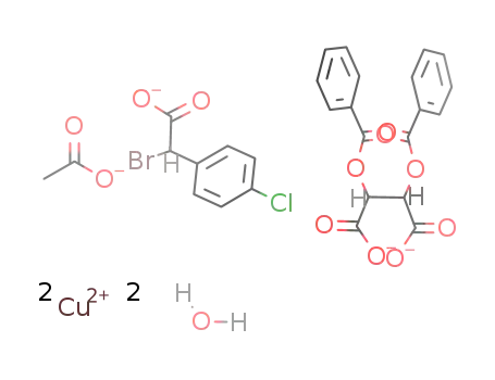 Cu2(D-O,O'-dibenzoyltartrate)(α-bromo-4-chlorophenylacetate)(OAc)(H2O)2