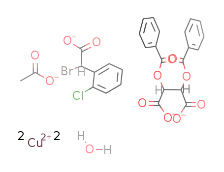 Cu2(D-O,O'-dibenzoyltartrate)((R)-α-bromo-2-chlorophenylacetate)(OAc)(H2O)2