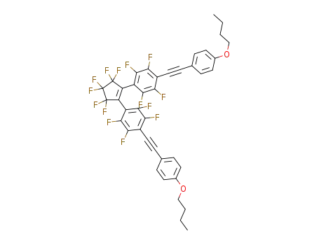 3,3,4,4,5,5-hexafluoro-1,2-bis[2,3,5,6-tetrafluoro-4-(2-(4-n-butoxyphenyl)ethyn-1-yl)phenyl]cyclopentene