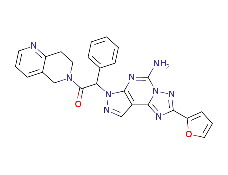 2-(5-amino-2-(furan-2-yl)-7H-pyrazolo[4,3-e][1,2,4]triazolo[1,5-c]pyrimidin-7-yl)-1-(7,8-dihydro-1,6-naphthyridin-6 (5H)-yl)-2-phenylethan-1-one