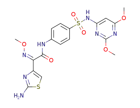 (Z)-2-(2-aminothiazol-4-yl)-N-(4-(N-(2,6-dimethoxypyrimidin-4-yl)sulfamoyl)phenyl)-2-(methoxyimino)acetamide