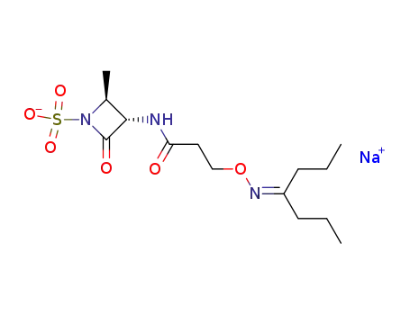 Sodium; (2S,3S)-2-methyl-4-oxo-3-[3-(1-propyl-butylideneaminooxy)-propionylamino]-azetidine-1-sulfonate