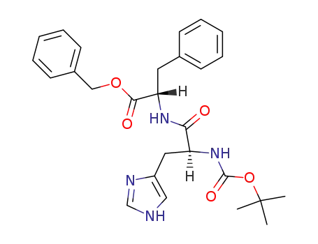 Molecular Structure of 92411-01-3 (L-Phenylalanine, N-[N-[(1,1-dimethylethoxy)carbonyl]-L-histidyl]-,
phenylmethyl ester)