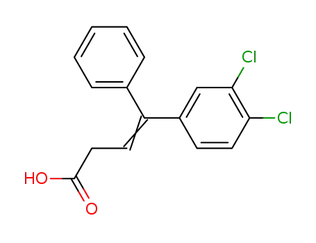 Molecular Structure of 79560-17-1 (4-(3,4-Dichlorophenyl)-4-phenylbut-3-enoic Acid)