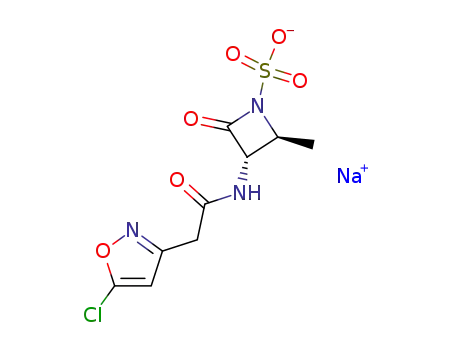sodium (3S,4S)-3-<(5-chloroisoxazol-3-yl)acetylamino>-4-methyl-2-oxoazetidine-1-sulfonate