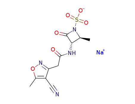 sodium (3S,4S)-3-<(4-cyano-5-methylisoxazol-3-yl)acetylamino>-4-methyl-2-oxoazetidine-1-sulfonate