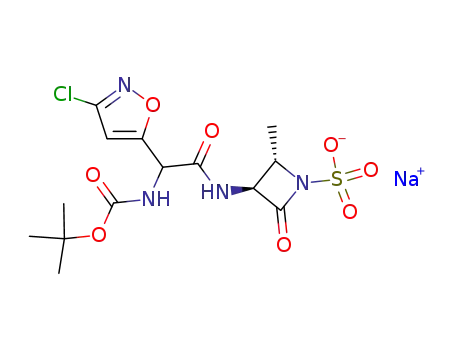 sodium (3S,4S)-3-<(tert-butoxycarbonylamino)(3-chloroisoxazol-5-yl)acetylamino>-4-methyl-2-oxoazetidine-1-sulfonate