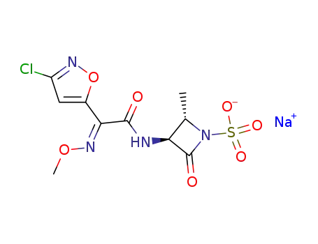 sodium (3S,4S)-3-<(E)-(3-chloroisoxazol-5-yl)(methoxyimino)acetylamino>-4-methyl-2-oxoazetidine-1-sulfonate