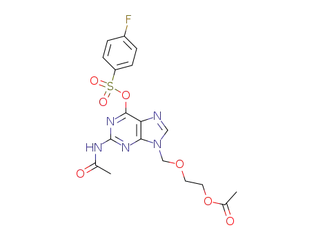 9-<(2-acetoxyethoxy)methyl>-2-acetylamino-6-(p-fluorobenzenesulfonyloxy)-9H-purine