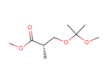 Molecular Structure of 189217-49-0 (Propanoic acid, 3-(1-methoxy-1-methylethoxy)-2-methyl-, methyl ester,
(2S)-)